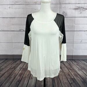 Warrior Danica Patrick Tee Shirt Women Large White Casual Mesh Breathable Active
